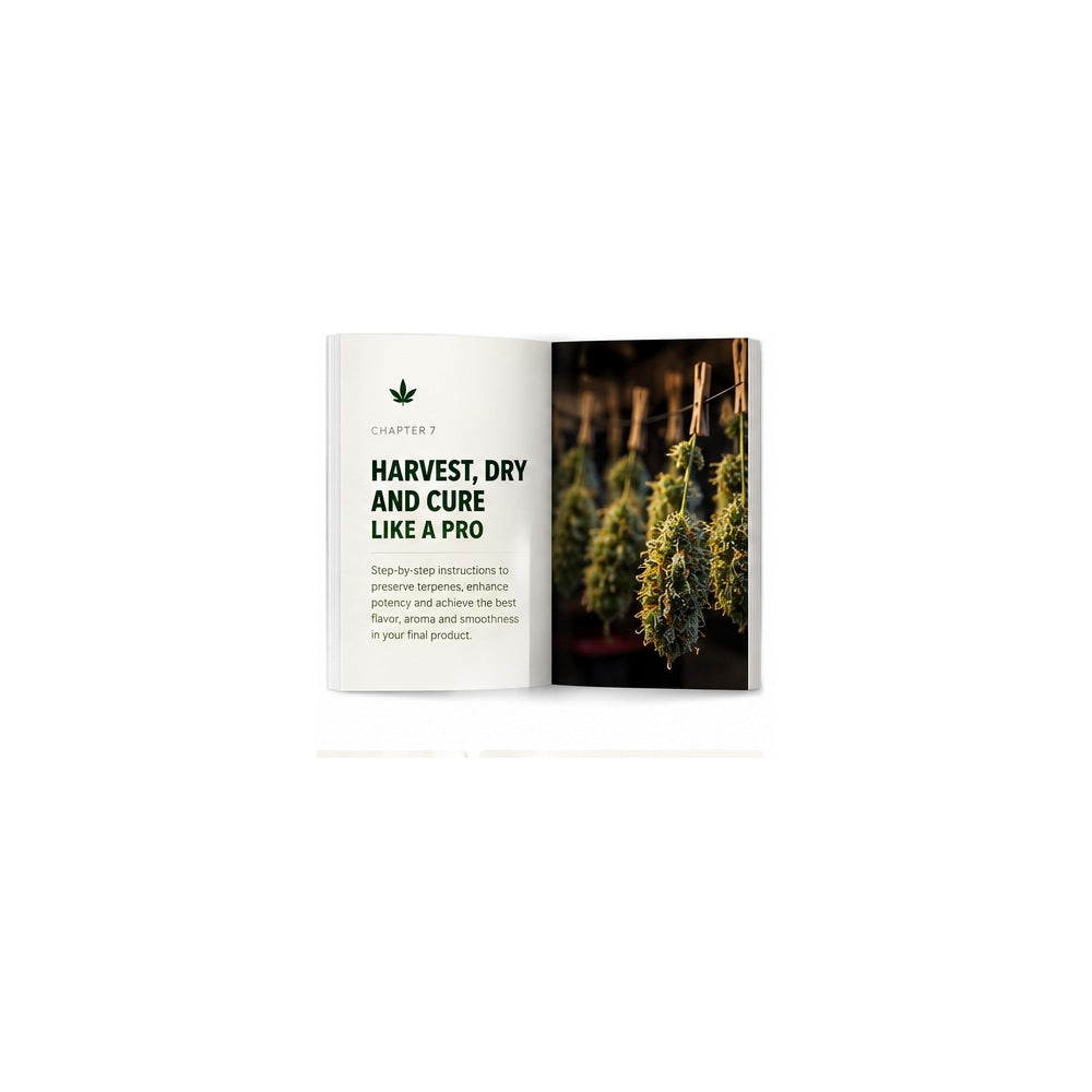 ROOTFORGE Better Cannabis Guide — harvest illustration